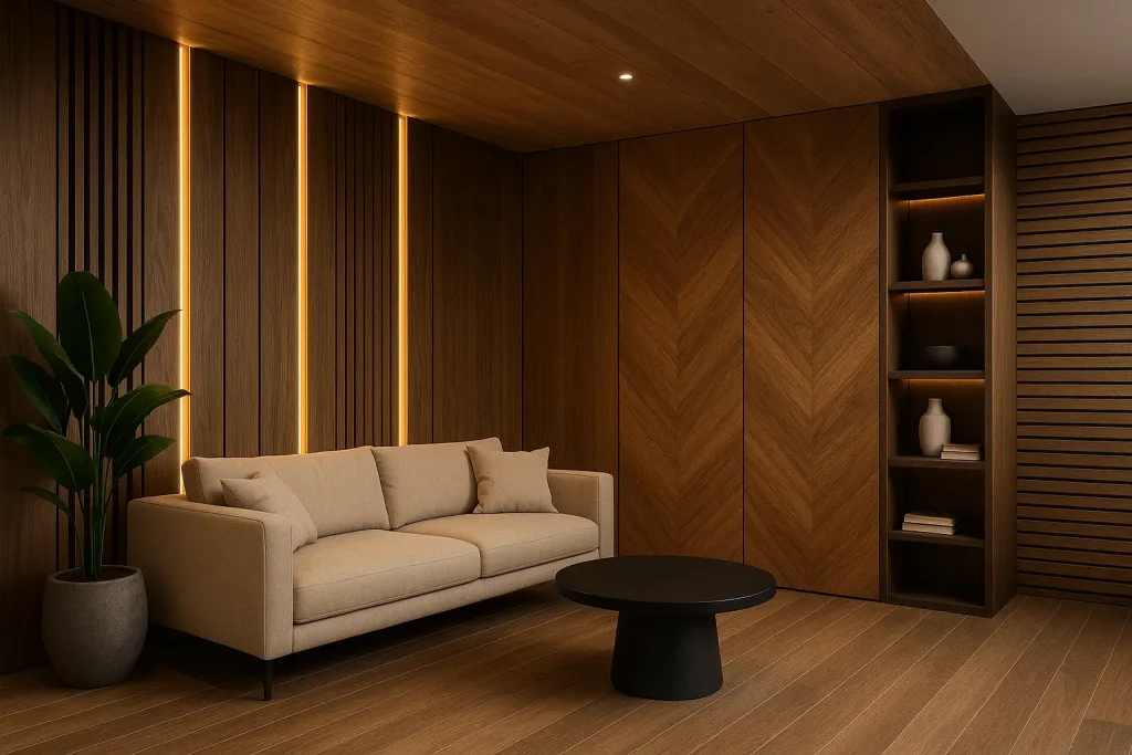 ديكورات حوائط خشب مودرن