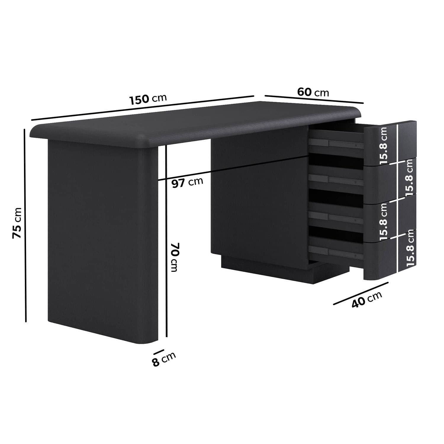 مقاسات المكاتب الخشبية